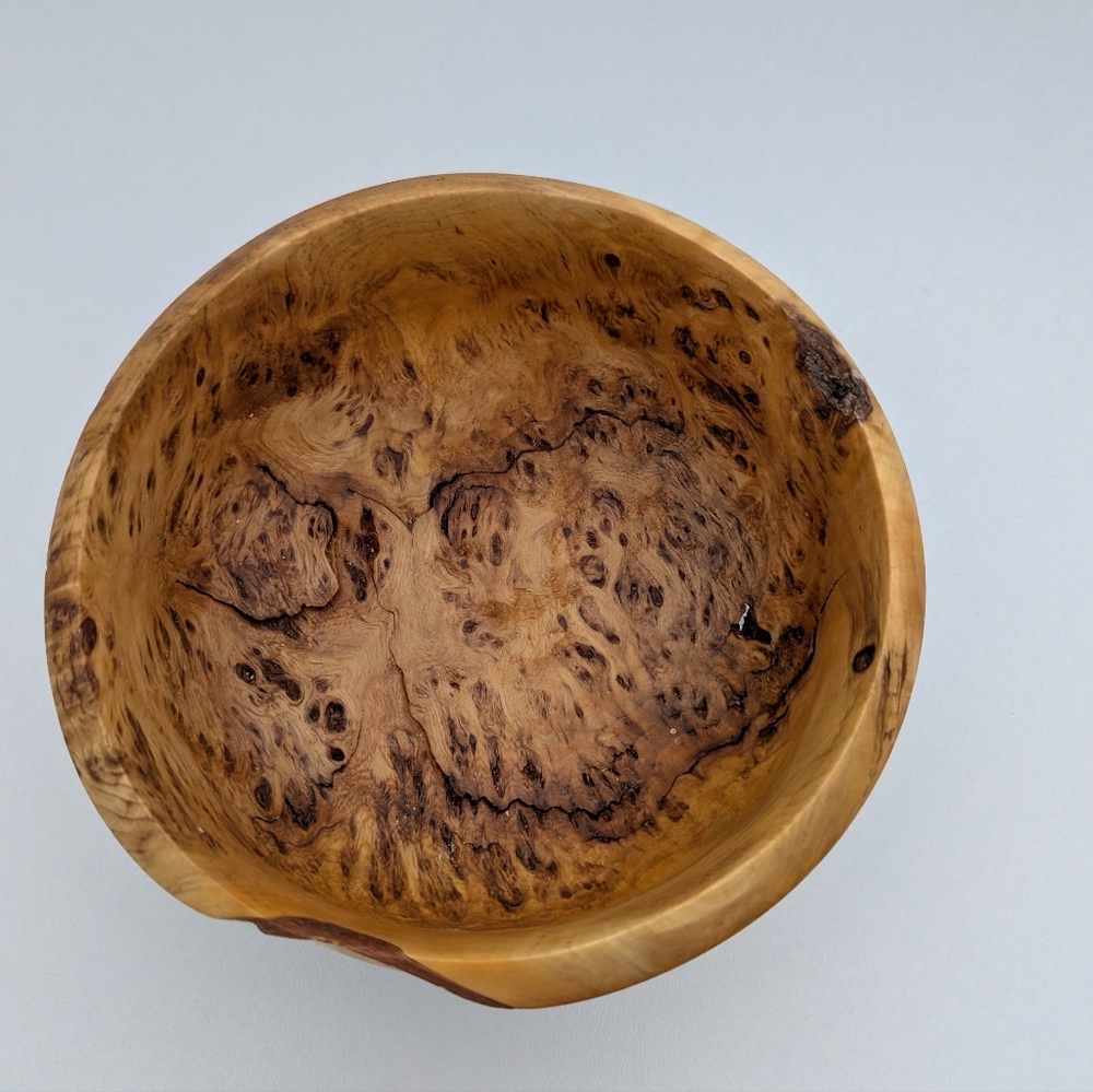 Hand-Turned Artisan Cottonwood Burl Wood Bowl - Signed 2010 Host Pick - Picture 3 of 7